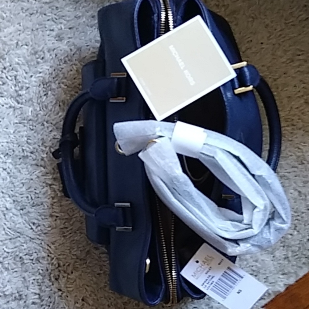 Michael Kors Blue Large Haley shoulder bag